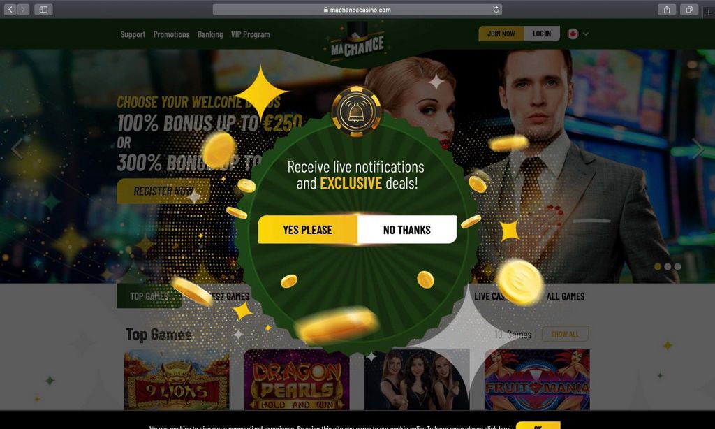Sitio web de MaChance Casino